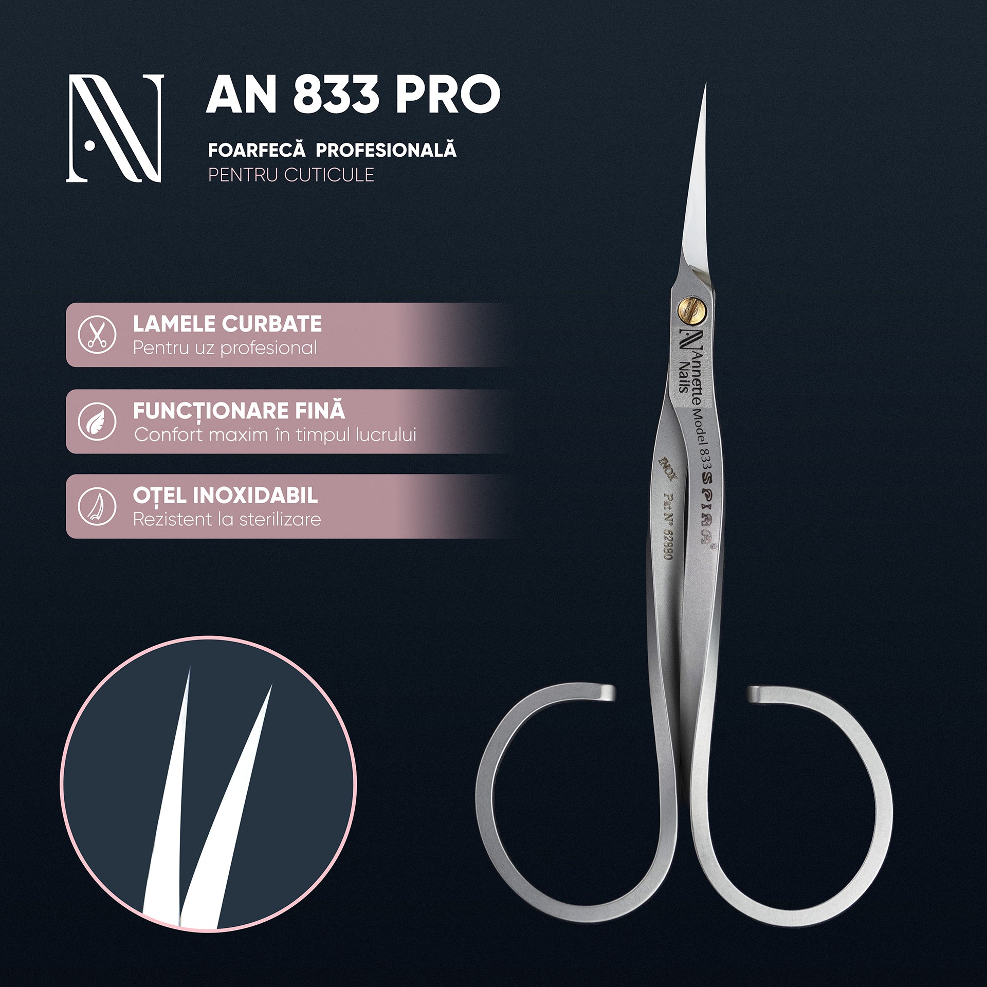 Forfecuță AnnetteNails 833 PRO