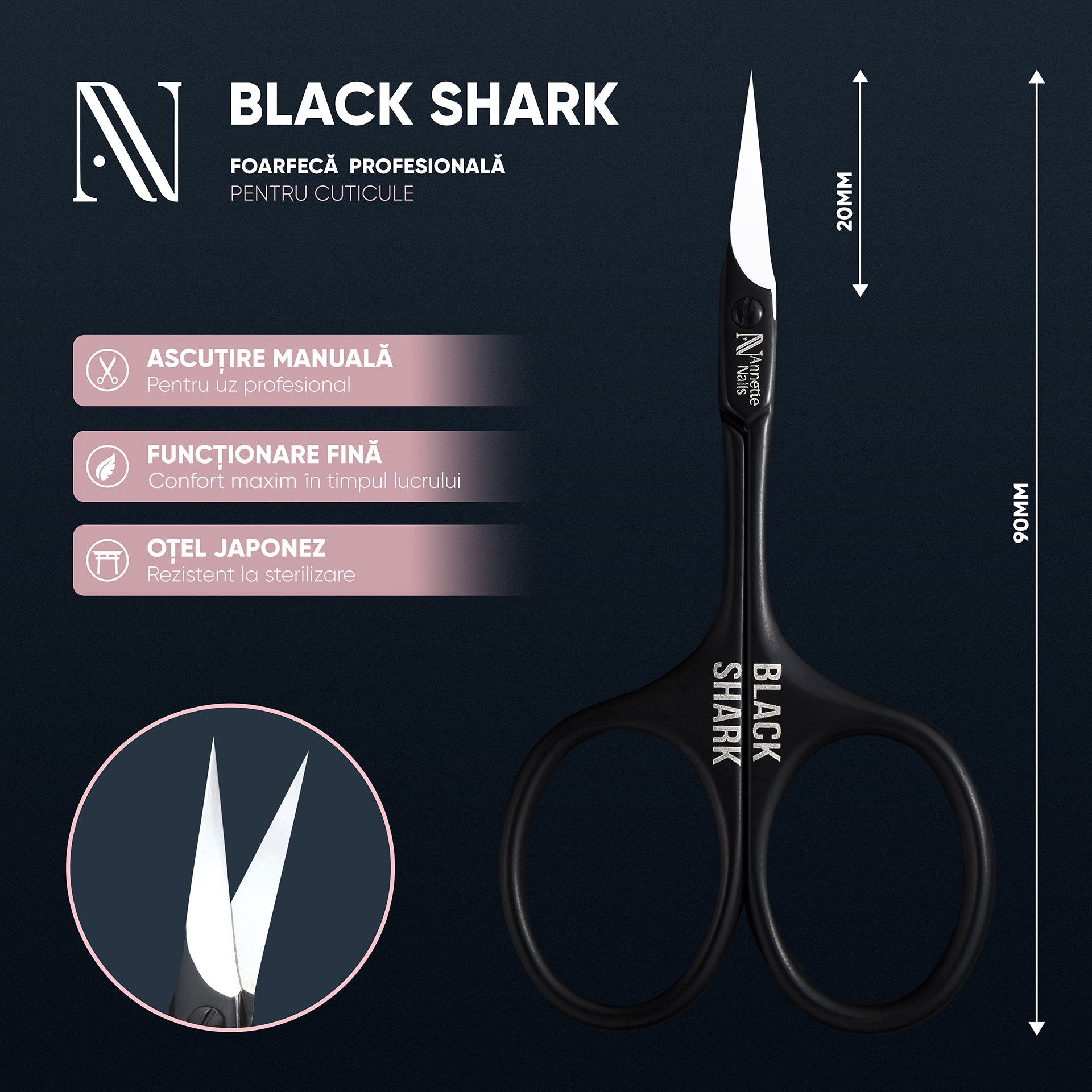 Forfecuta pentru cuticule AnnetteNails Black Shark