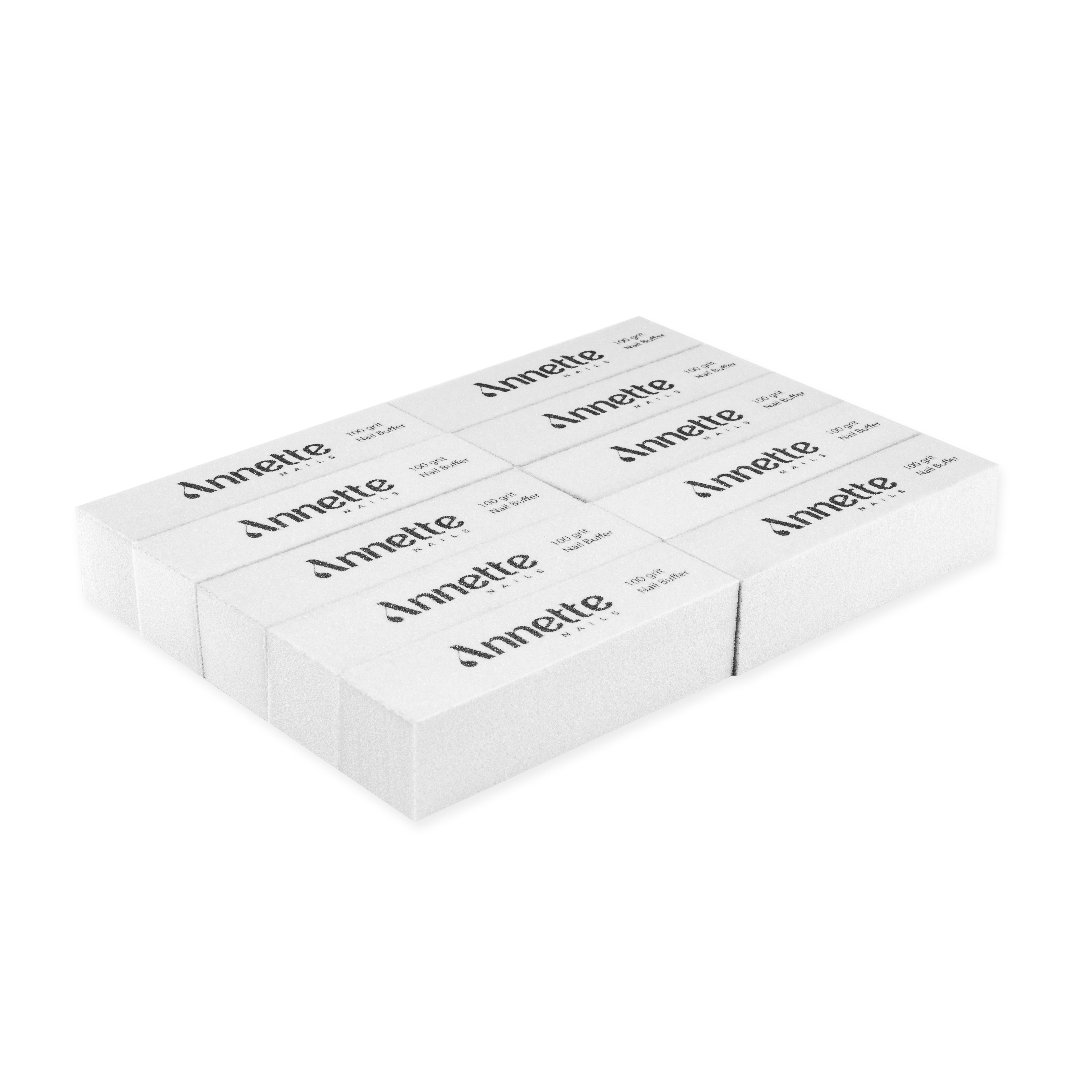 Set Buffer Unghii 10 buc 100 grit Alb Annette Nails PBF-01-100W-S10