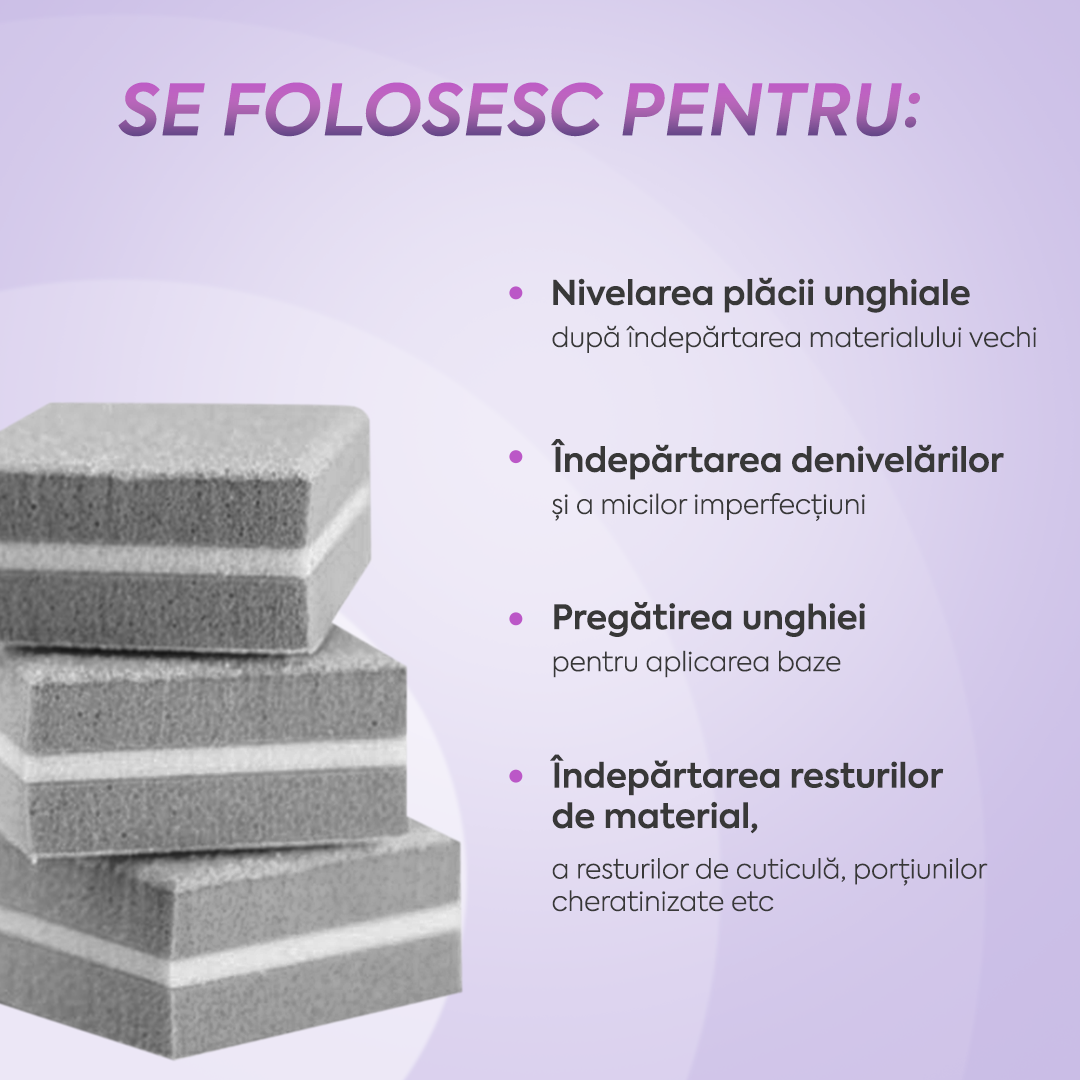 Set Mini Buffer 50 buc 100/180 grit Gri Annette Nails MBF-01G-S50