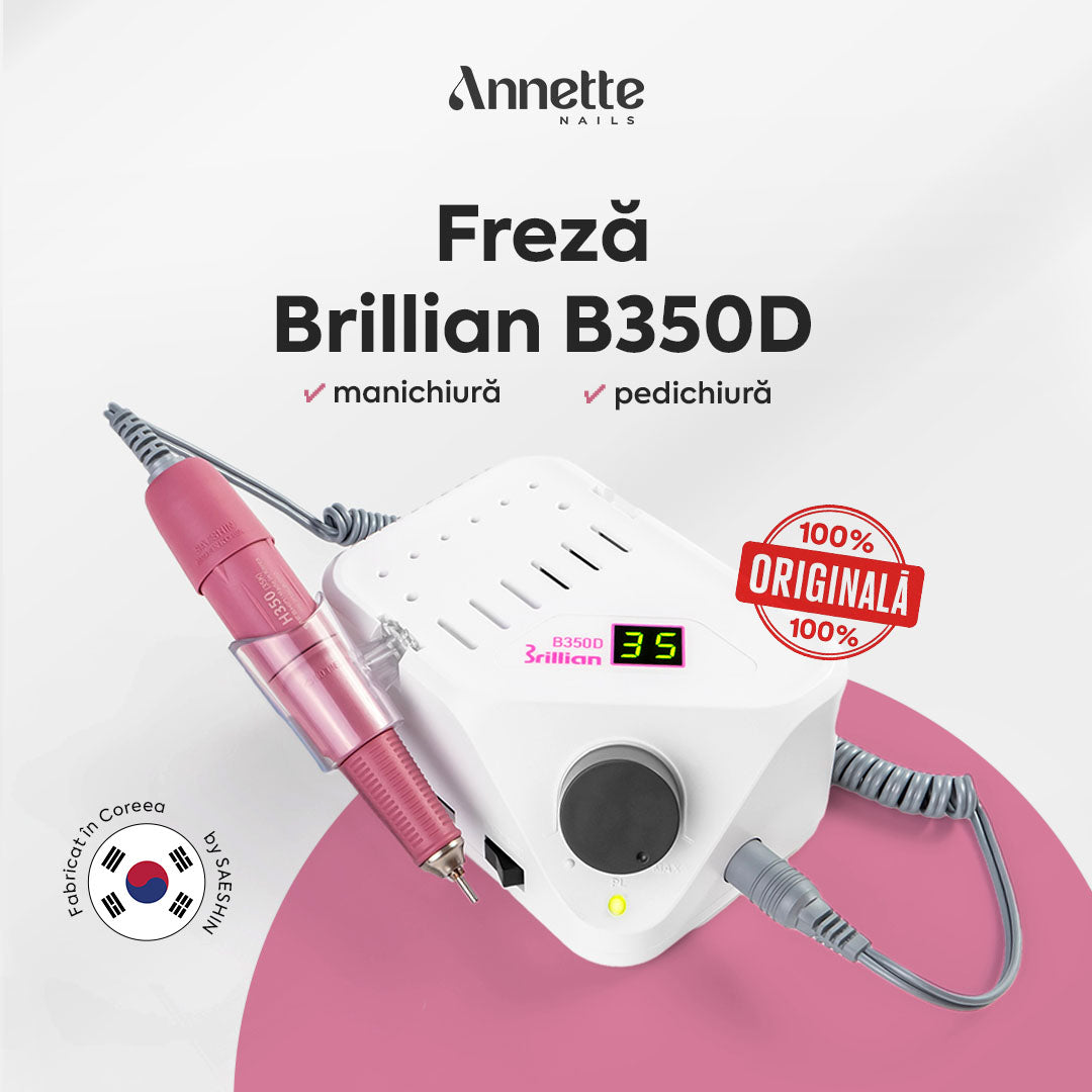 Freza Unghii Profesionala Brillian B350D Saeshin + Mandrina H350 Pink 35K RPM