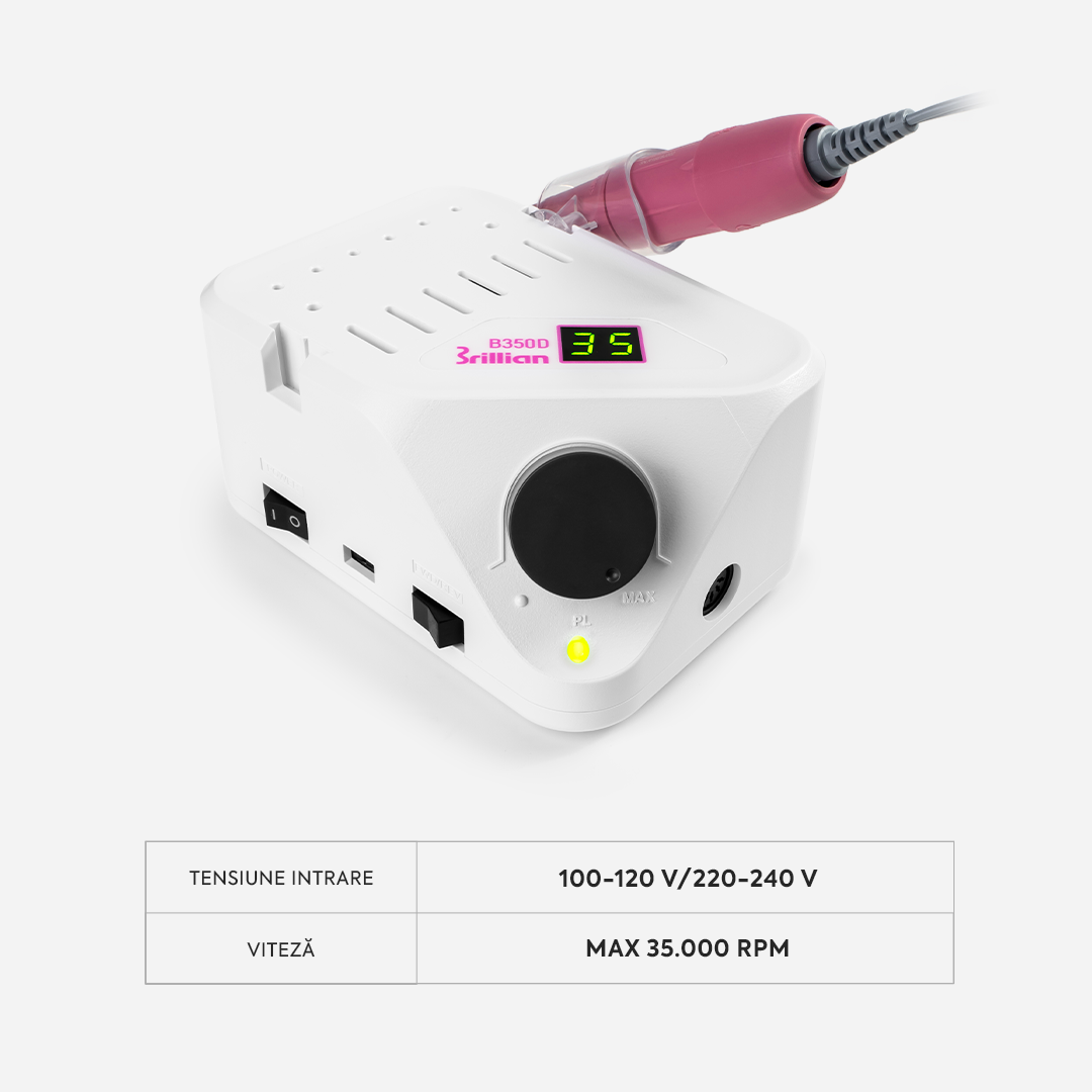 Freza Unghii Profesionala Brillian B350D Saeshin + Mandrina H350 Pink 35K RPM