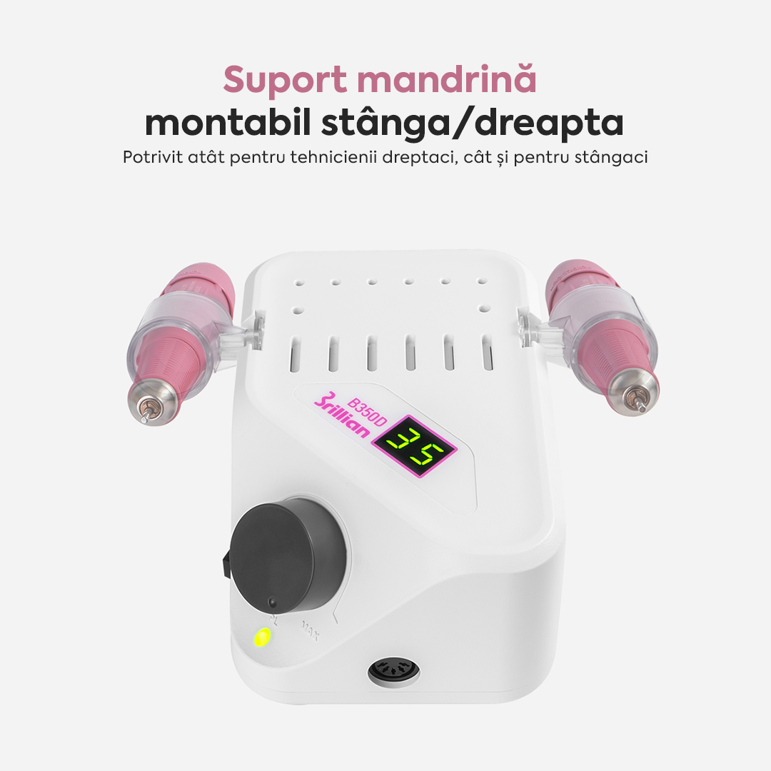 Freza Unghii Profesionala Brillian B350D Saeshin + Mandrina H350 Pink 35K RPM