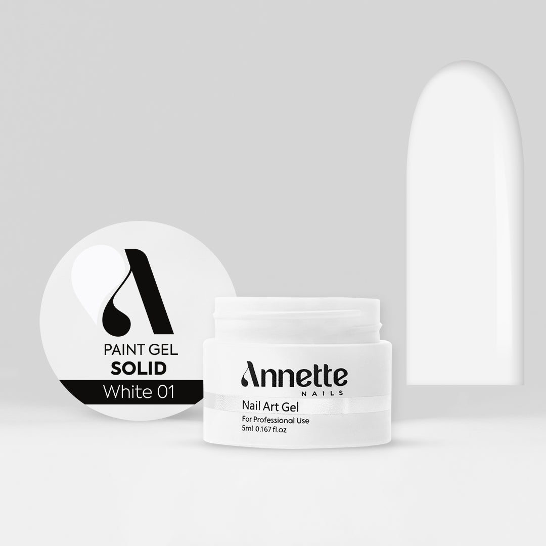 Paint Gel Solid White 01 Wipe - 5ml Annette Nails
