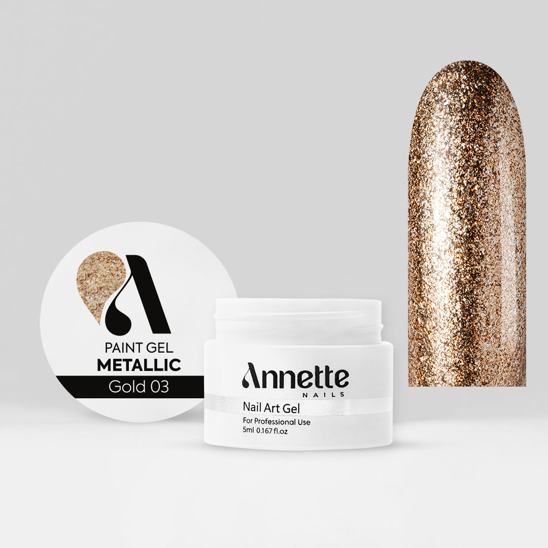 Paint Gel Metallic Gold 03 Wipe - 5ml Annette Nails