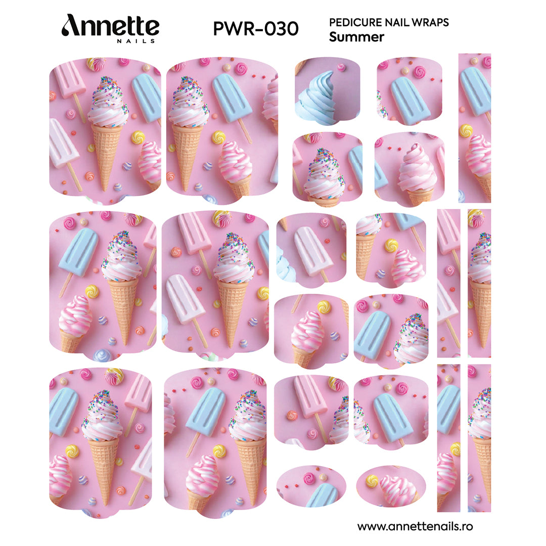 Nail Wraps Pedichiura Summer 30 Annette Nails PWR-030