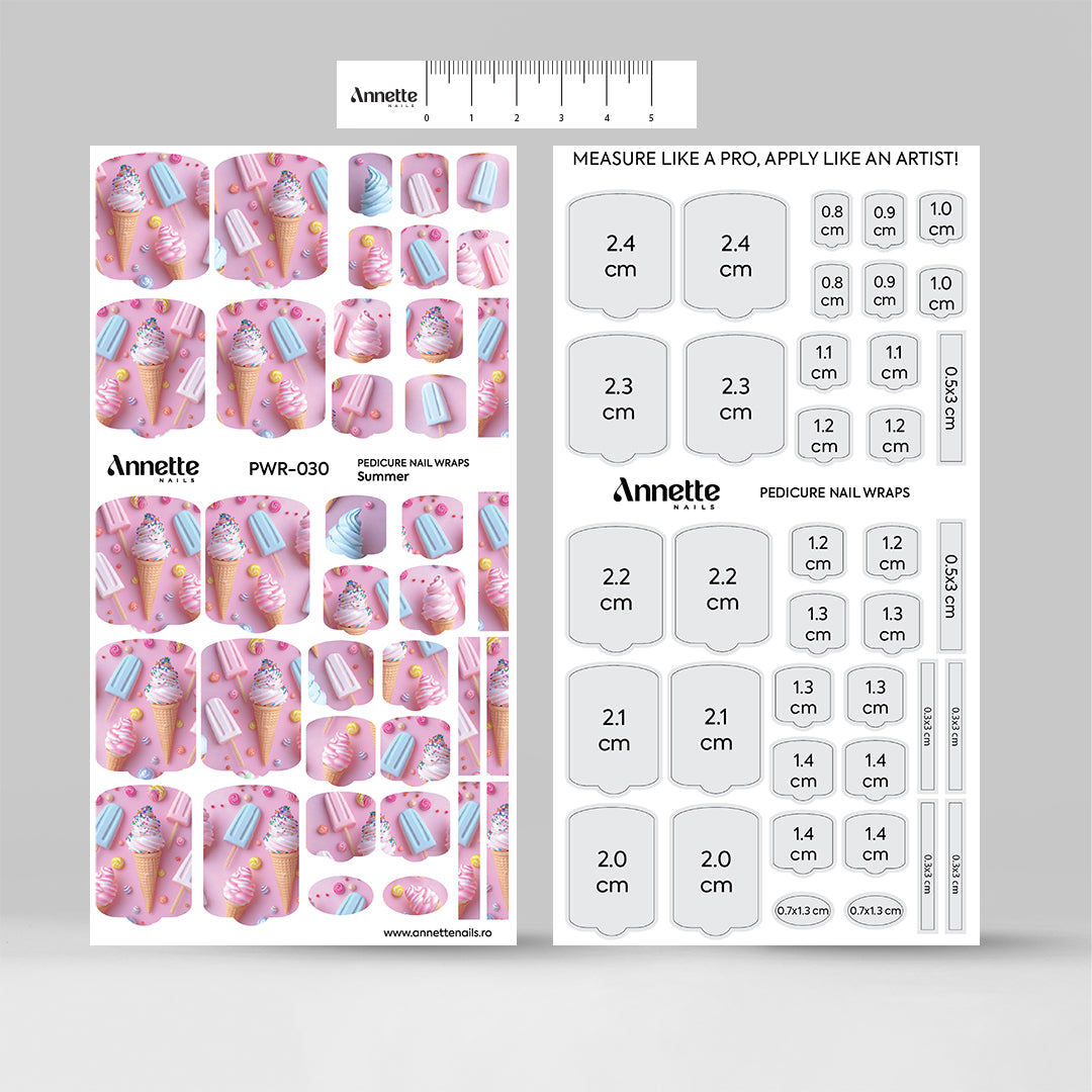 Nail Wraps Pedichiura Summer 30 Annette Nails PWR-030
