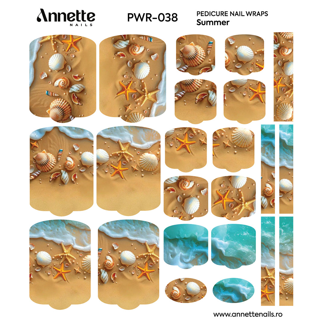 Nail Wraps Pedichiura Summer 38 Annette Nails PWR-038