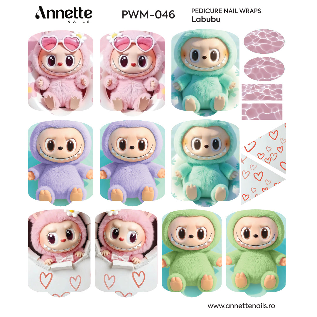 Nail Wraps Pedichiura MAX Labubu 46 Annette Nails PWM-046 LIMITED EDITION