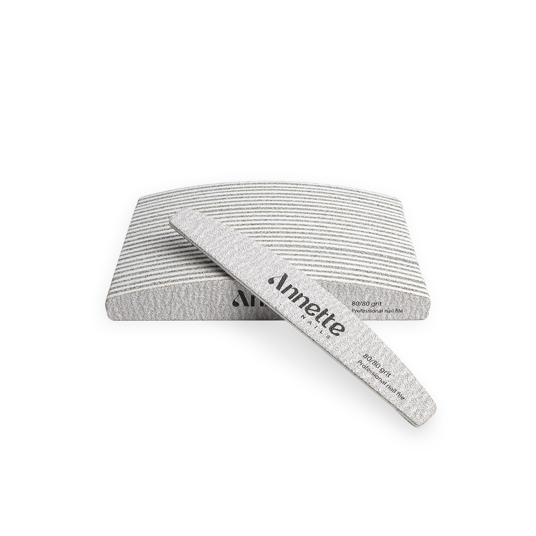 Set Pile Unghii Semiluna Annette Nails, 25 buc - Zebra, 80/80 grit