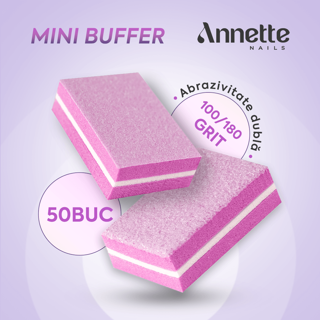 Set Mini Buffer 50 buc 100/180 grit Roz Annette Nails MBF-01P-S50