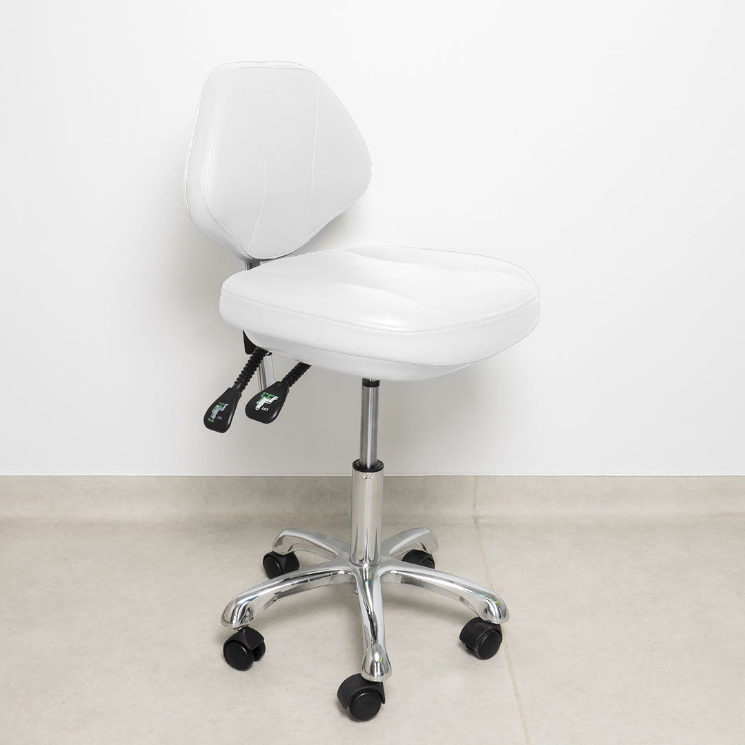 Scaun Cosmetica Hidraulic Pentru Tehnician - Alb