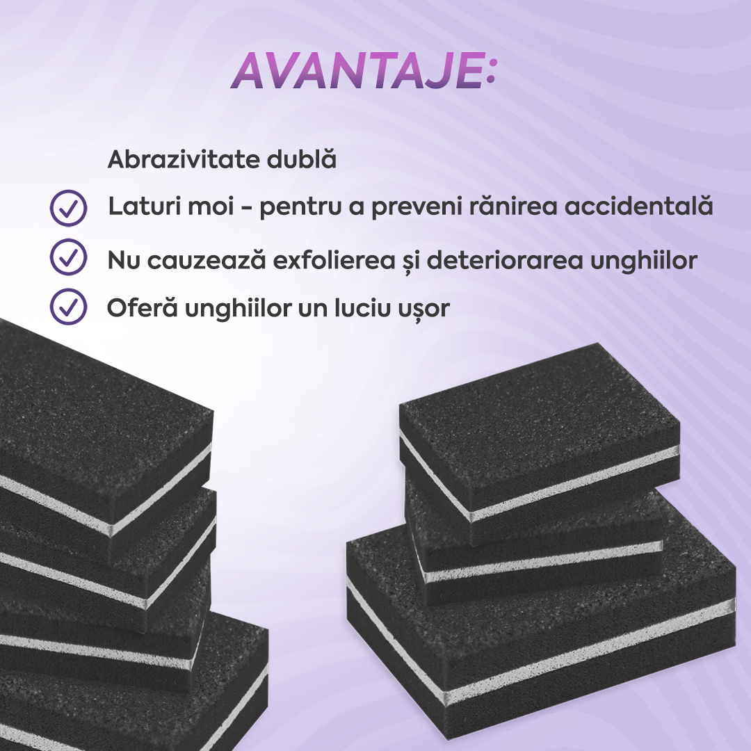 Set Mini Buffer 50 buc 100/180 grit Negru Annette Nails MBF-01B-S50