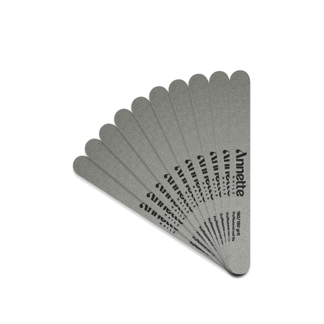 Set Pile Unghii din Lemn Ovale 10 buc 180/180 grit Gri Annette Nails PWD-01-180/180G-S10