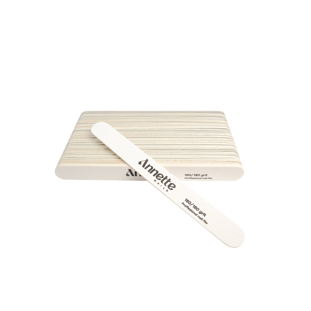 Set Pile Unghii din Lemn Ovale 50 buc 180/180 grit Alb Annette Nails PWD-01-180/180W-S50