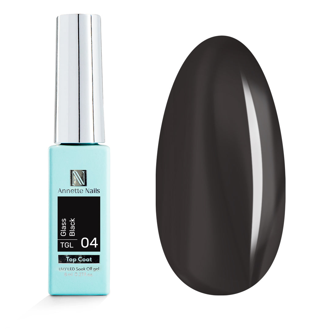 Top Coat Glass 4 Black - 8ml Annette Nails TGL-04