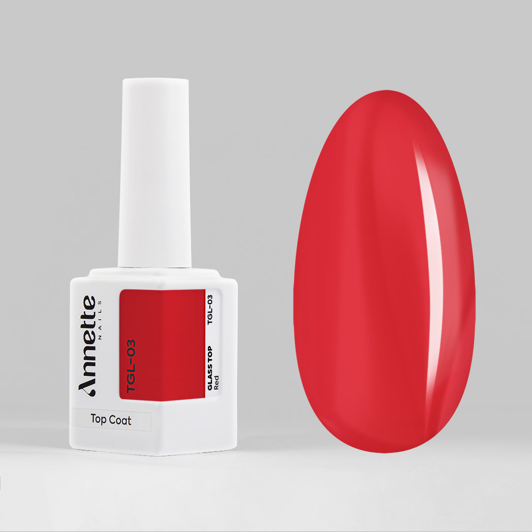 Top Coat Glass 3 Red - 12ml Annette Nails TGL-03-12