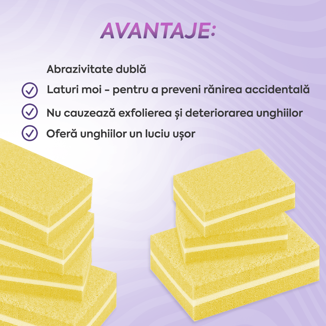 Set Mini Buffer 50 buc 100/180 grit Galben Annette Nails MBF-01Y-S50